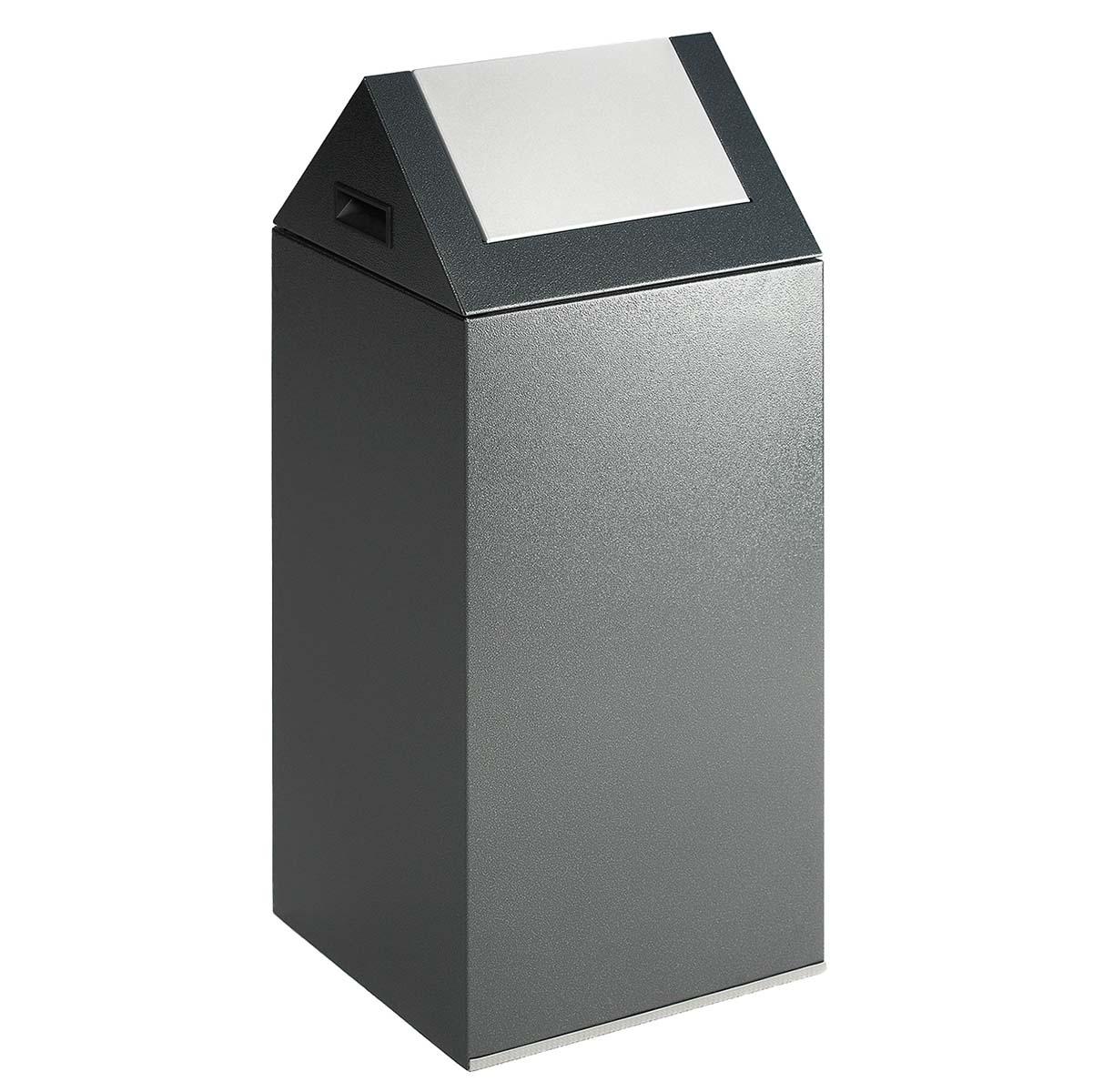 Wertstoffsammelbehälter aus Stahl, Volumen 60 l, selbstlöschend Wertstoffsammler Produktbild Wertstoffsammelbehälter aus Stahl, Volumen 60 l, selbstlöschend
