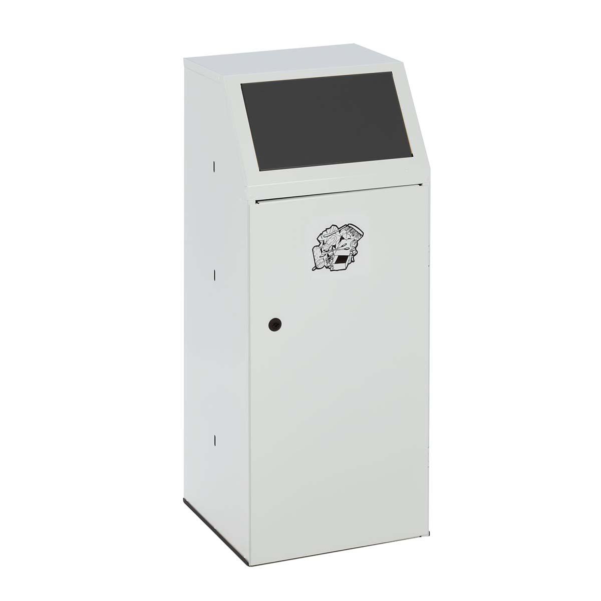 Wertstoffsammelbehälter aus Stahl, Volumen 90 l, GS-geprüft, mit Fronttür und Klemmring Wertstoffsammler Produktbild Wertstoffsammelbehälter aus Stahl, Volumen 90 l, GS-geprüft, mit Fronttür und Klemmring