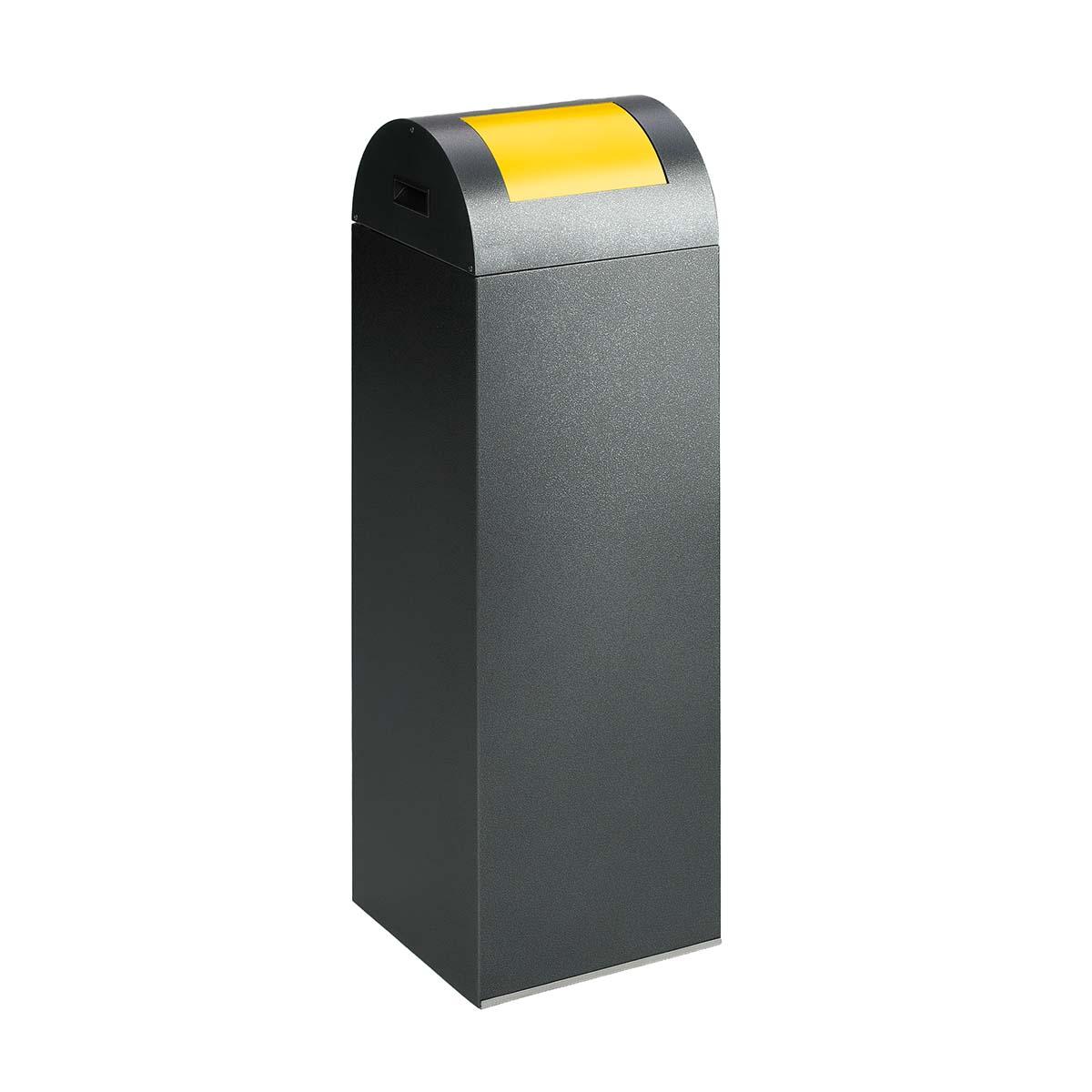 Wertstoffsammelbehälter aus Stahl, Volumen 89 l, selbstlöschend Wertstoffsammler Produktbild Wertstoffsammelbehälter aus Stahl, Volumen 89 l, selbstlöschend