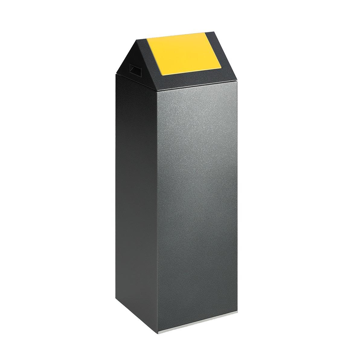 Wertstoffsammelbehälter aus Stahl, Volumen 89 l, selbstlöschend Wertstoffsammler Produktbild Wertstoffsammelbehälter aus Stahl, Volumen 89 l, selbstlöschend