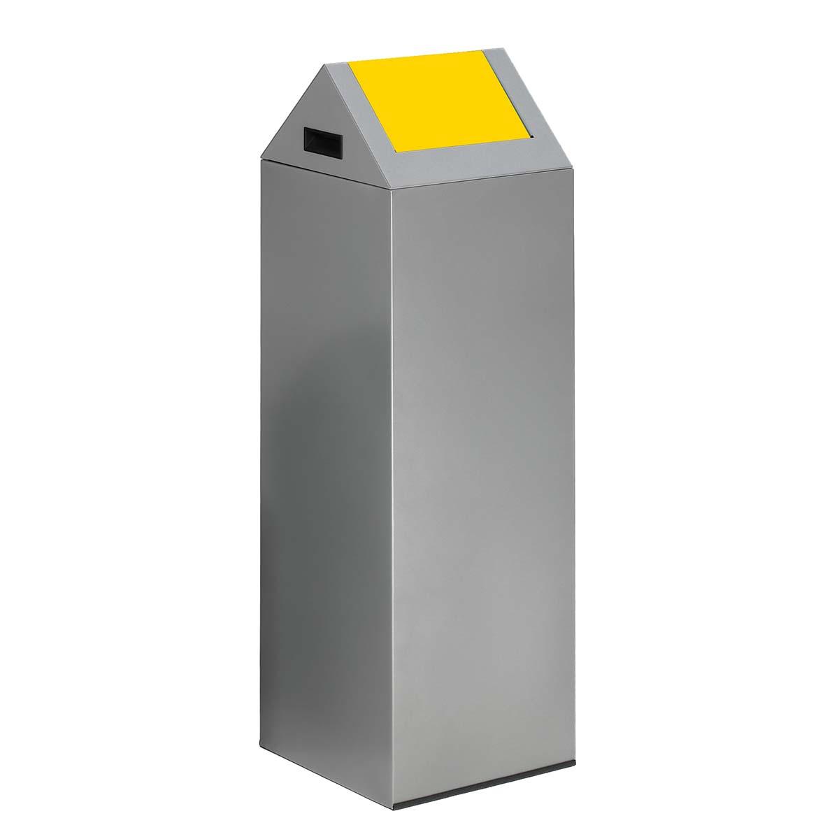 Wertstoffsammelbehälter aus Stahl, Volumen 89 l, selbstlöschend Wertstoffsammler Produktbild Wertstoffsammelbehälter aus Stahl, Volumen 89 l, selbstlöschend