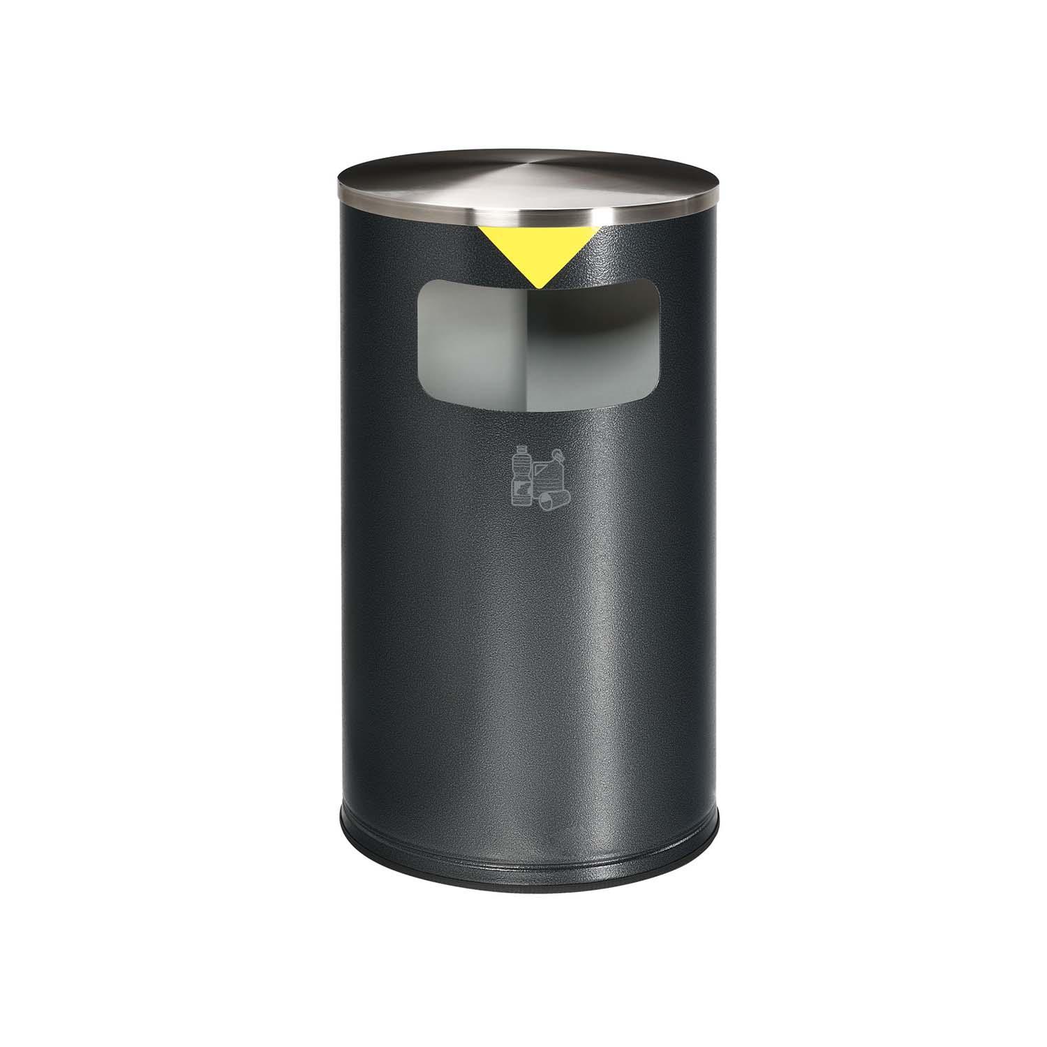 Wertstoffsammelbehälter aus Stahl, Volumen 3 x 20 l, abnehmbarer Deckel Wertstoffsammler Produktbild Wertstoffsammelbehälter aus Stahl, Volumen 3 x 20 l, abnehmbarer Deckel
