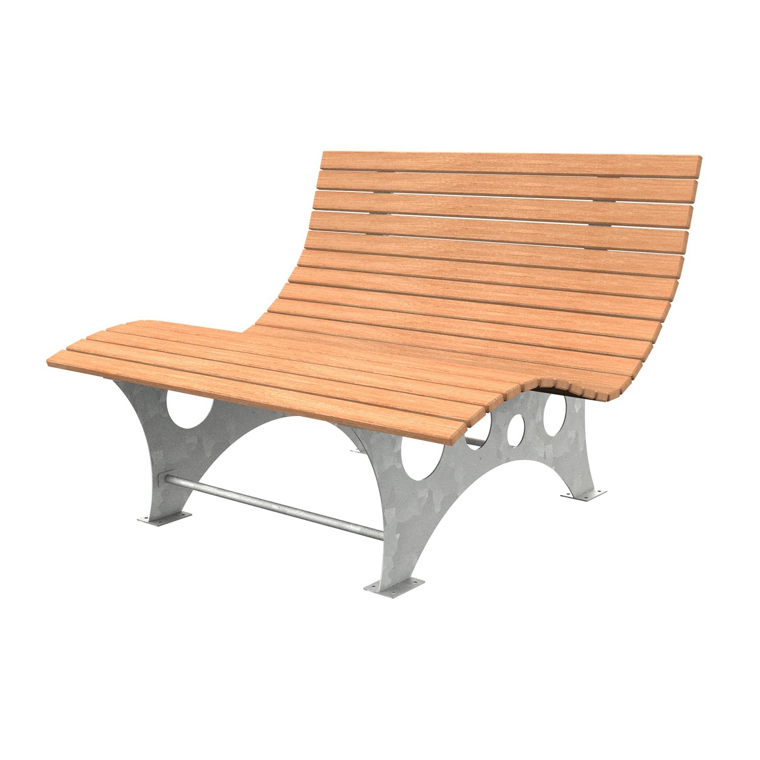 Waldsofa aus Stahl, verzinkt, mit Holzauflagen aus Bangkirai Premium, Breite 1500 mm Parkbank Produktbild Waldsofa aus Metall mit Holzauflagen aus Douglasie, Breite 1500 mm