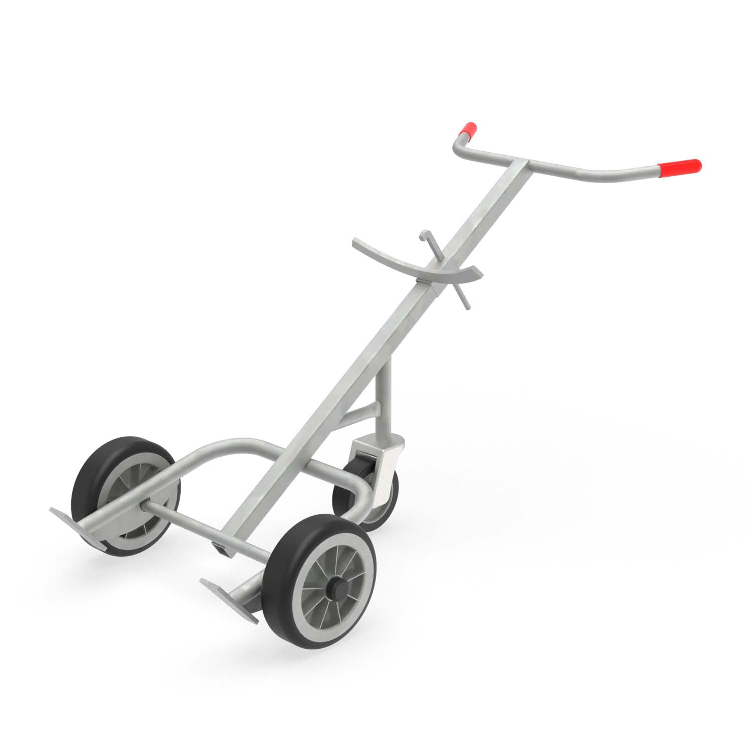 Fasskarre ATEX für Stahlfässer für Ex-Zone II 3G, verzinkt, mit zusätzlichem Stützrad