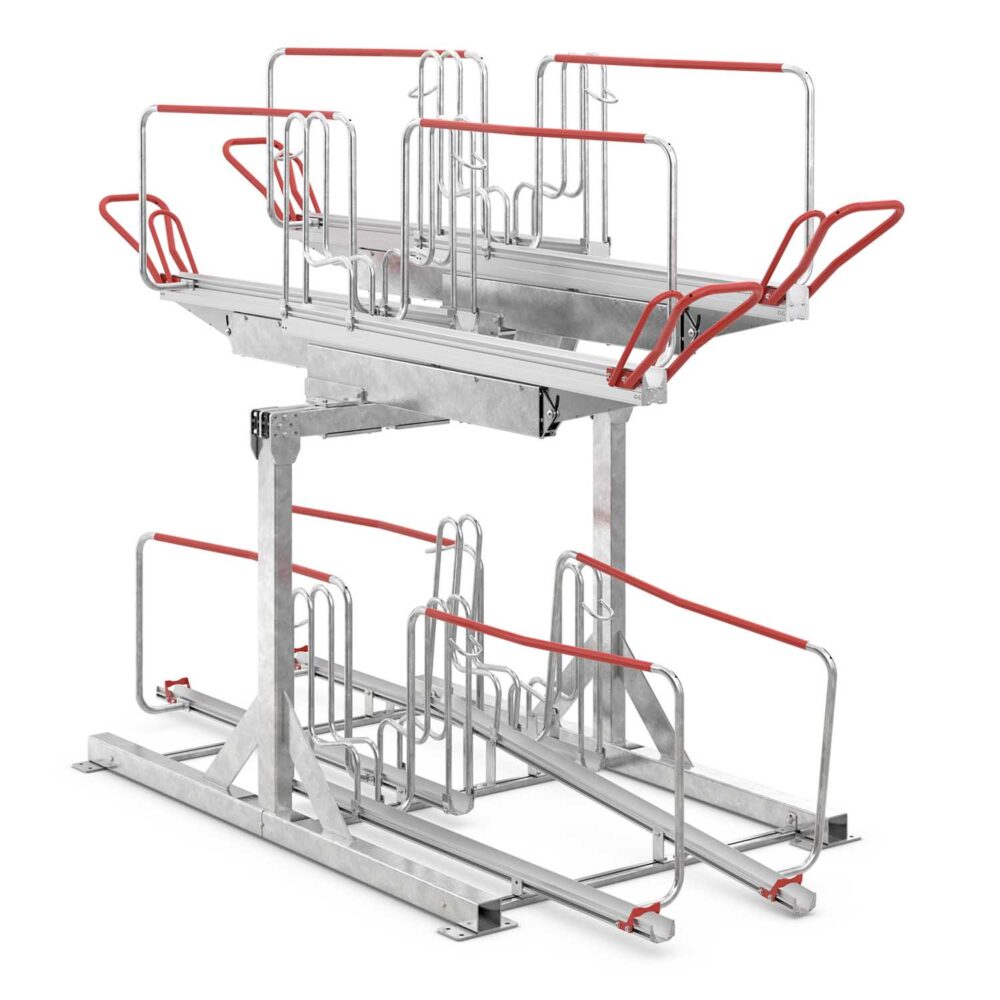 Doppelstockparker für Fahrräder bis 55 mm Reifenbreite, doppelseitig