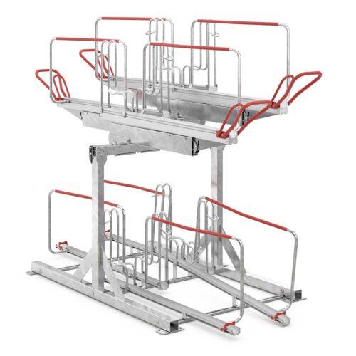 Doppelstockparker für Fahrräder bis 55 mm Reifenbreite, doppelseitig