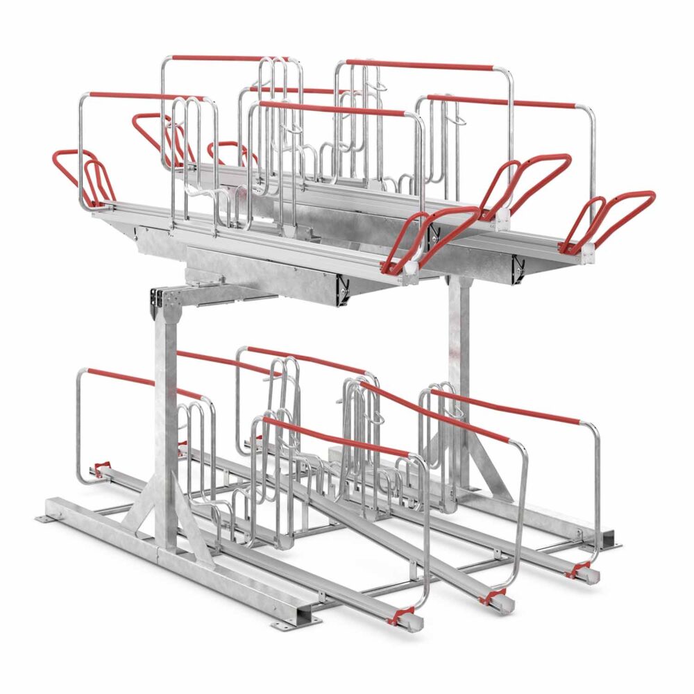 Doppelstockparker für Fahrräder bis 55 mm Reifenbreite, doppelseitig