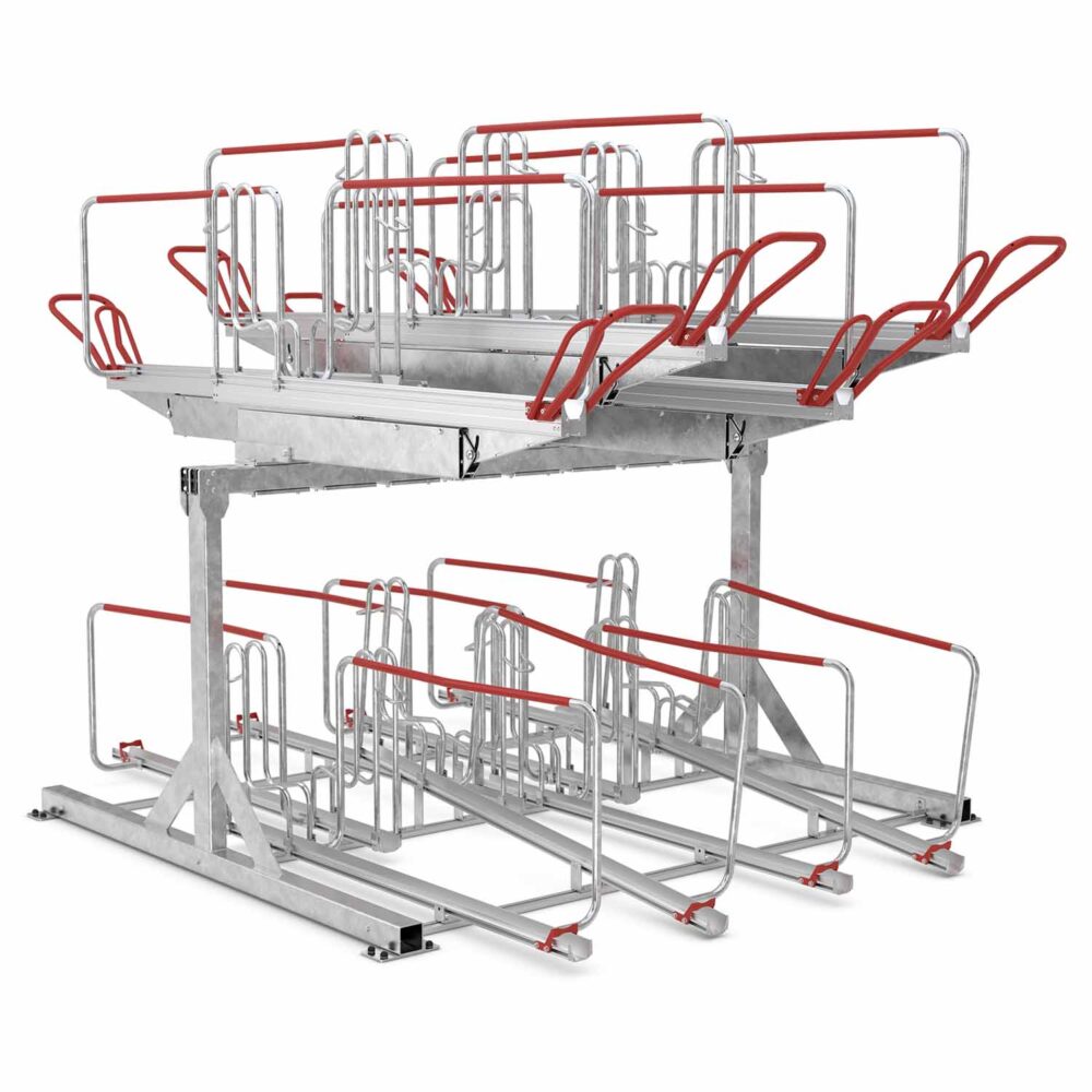 Doppelstockparker für Fahrräder bis 55 mm Reifenbreite, doppelseitig