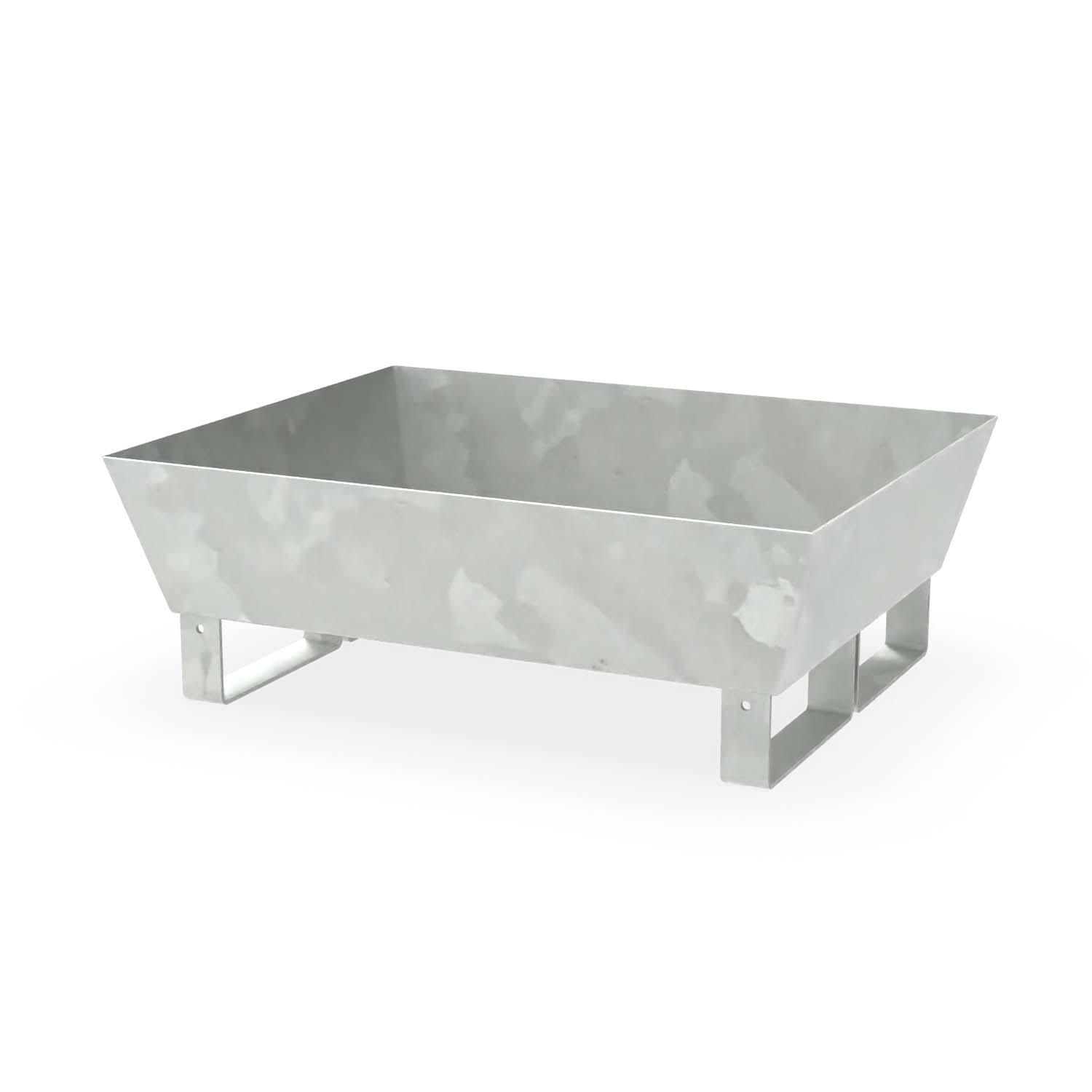 Auffangwanne aus Stahl für 1 x 60 l Fass, ohne Gitterrost, unterfahrbar, verzinkt