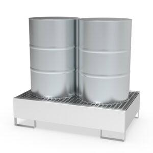 Auffangwanne aus Edelstahl für 2 x 200 l Fässer Auffangwanne aus Edelstahl für 2 x 200 l Fässer