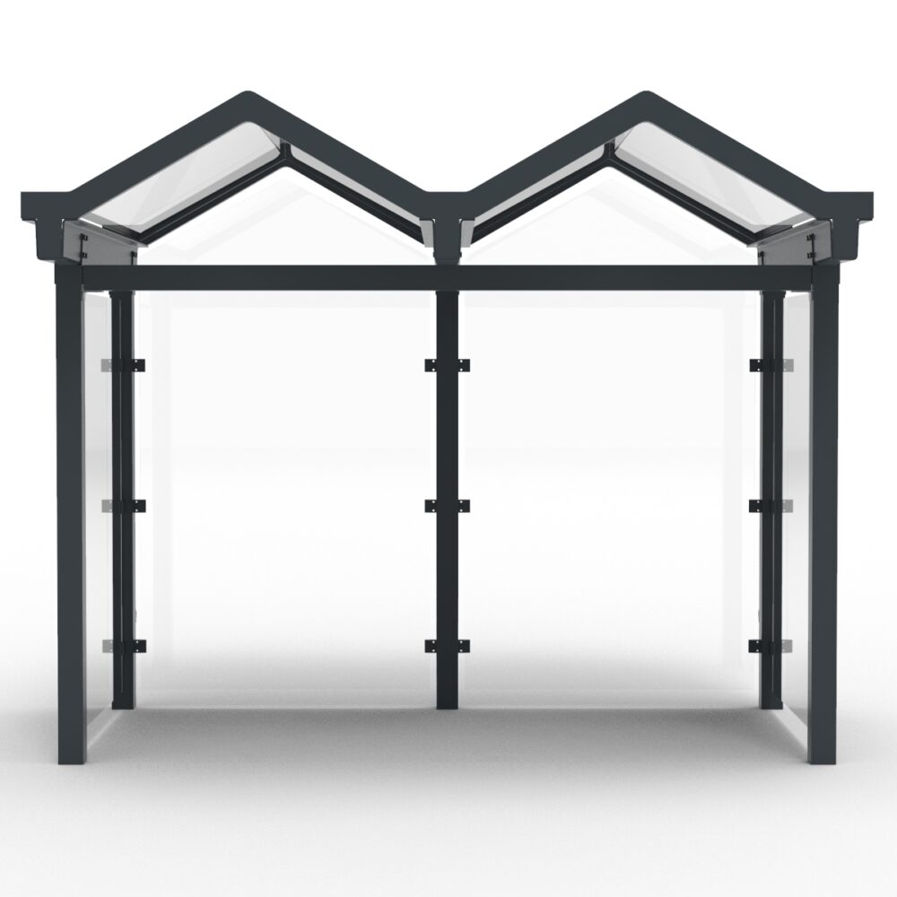 Rückwand mit Giebeldreieck für D 591 Wartehalle