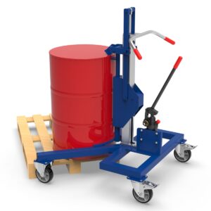 Fassheber für 200 l Fass mit Überfahrwerk 180 mm, Hub 550 mm, Verriegelungsautomatik, Traglast 300 kg Fassheber Produktbild Fassheber mit Übereckfahrwerk 180 mm, Hub 550 mm, Traglast 300 kg