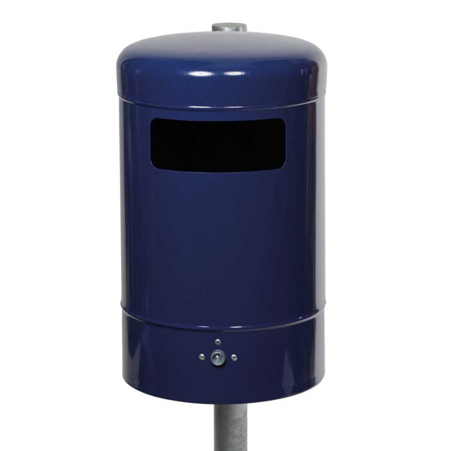 Abfallbehälter aus Stahl, Volumen 50 l, mit Bodenentleerung, zur Wand- oder Pfostenbefestigung Abfallbehälter Produktbild Abfallbehälter aus Stahl, Volumen 50 l, mit Bodenentleerung, zur Wand- oder Pfostenbefestigung