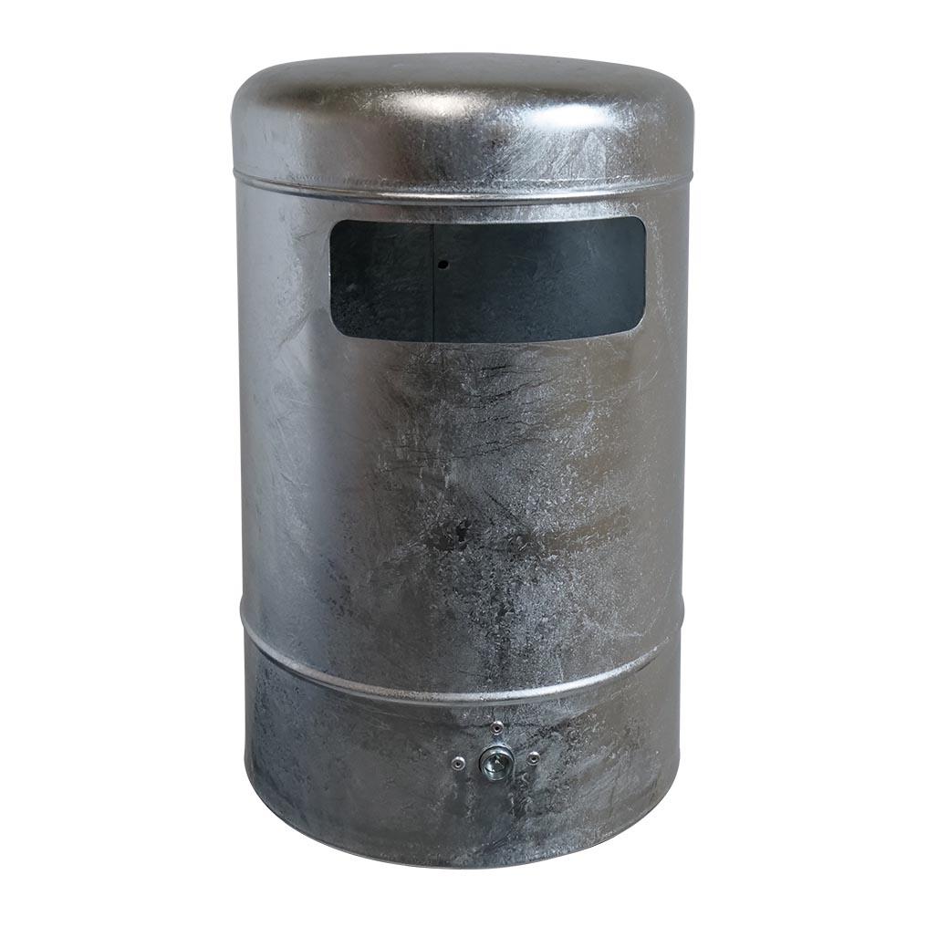 Abfallbehälter aus Stahl, Volumen 50 l, mit Bodenentleerung, zur Wand- oder Pfostenbefestigung