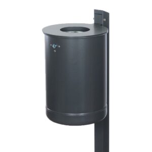 Stand-Abfallbehälter, Volumen 50 l, ungelocht, mit Deckelscheibe, zum Einbetonieren Stand-Abfallbehälter, Volumen 50 l, ungelocht, mit Deckelscheibe, zum Einbetonieren