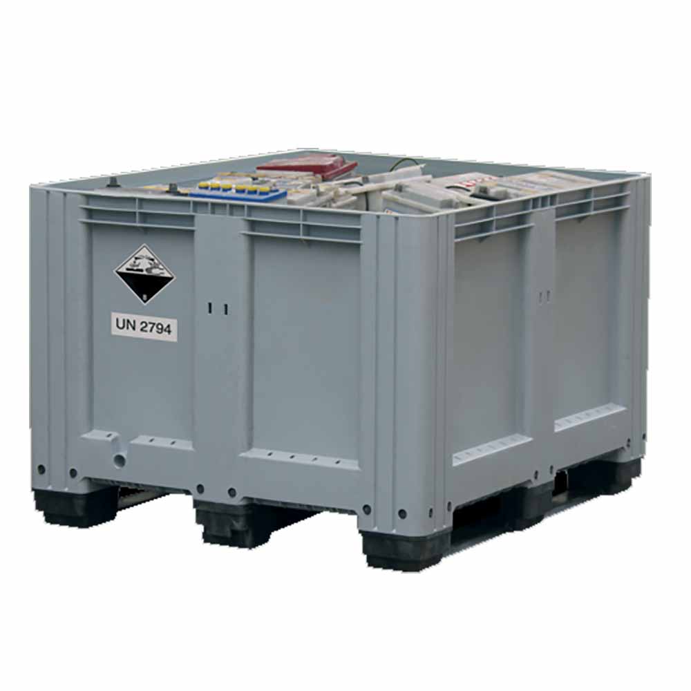 Altbatterie-Box aus PE-HD, 610 l, 1200 x 1000 x 760 mm