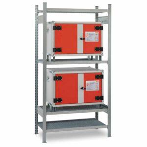 Einlegeboden für Lithium-Akku-Schrank FMplus S Lithium-Ionen-Akku-Schränke zur Lagerung Produktbild Regal, für bis zu 2 Schränke, inklusive Wandbefestigung (nur in Verbindung mit Stapelfüßen)