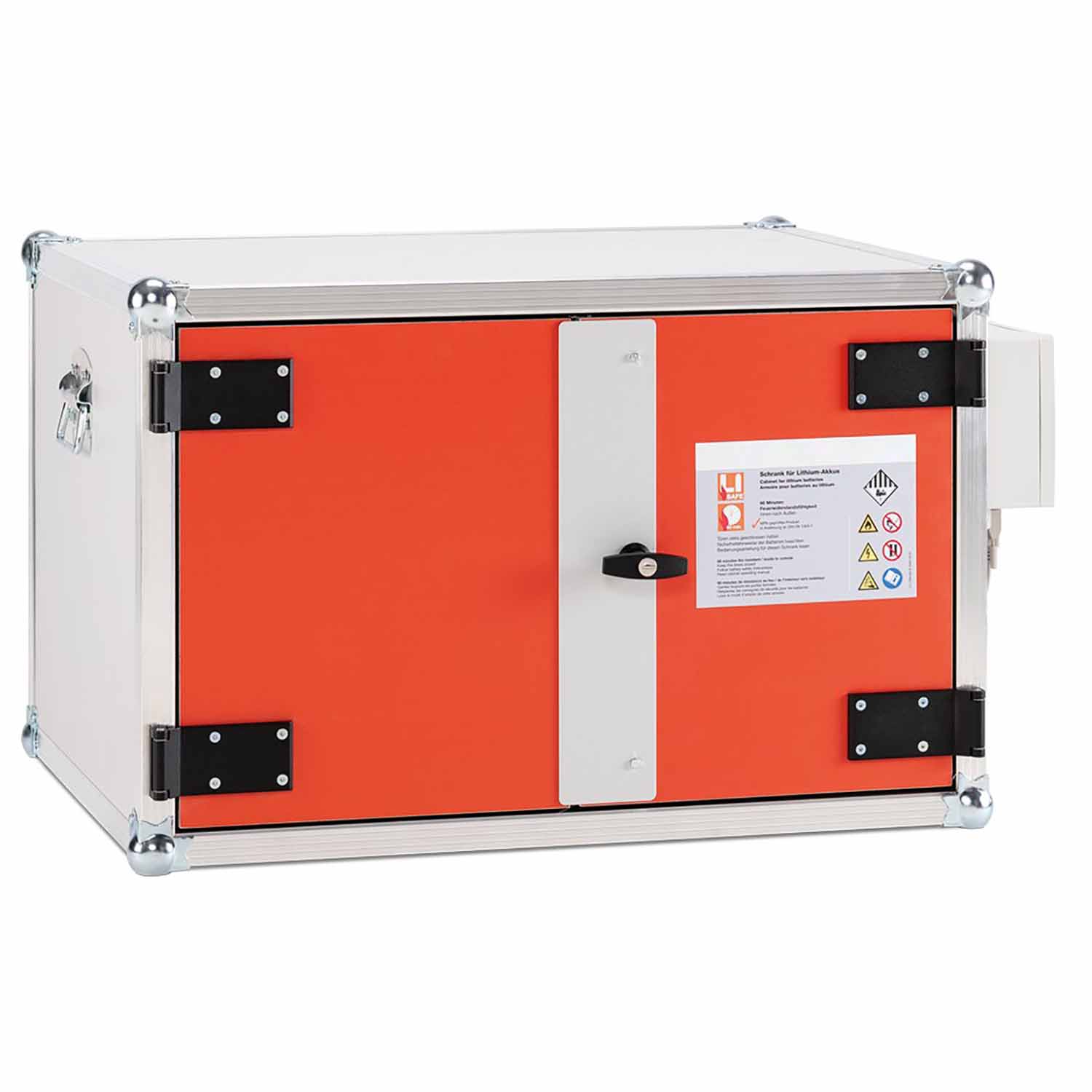 Lithium-Akku-Schrank PremiumPlus zum Laden, Stromversorgung, 1-phasig, Lüftung, B 890 mm