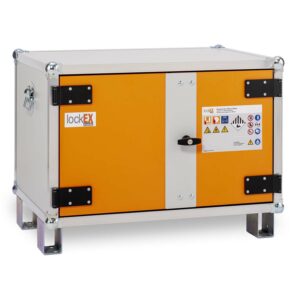 Lithium-Ionen-Akku-Ladeschrank premium 8/5, Rauchmelder, mit Füßen, lockEX 2.0, VDMA-geprüft, BMA-fähig Lithium-Ionen-Akku-Schränke zum Laden Produktbild Lithium-Ionen-Akku-Ladeschrank basic 8/5, Rauchmelder, mit Füßen, lockEX 2.0, VDMA-geprüft