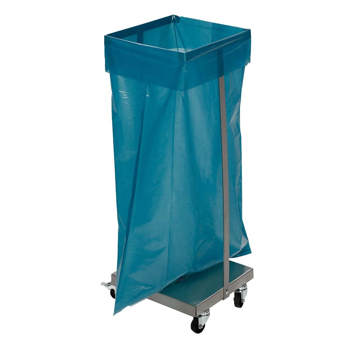 Abfallsammler aus Edelstahl, ohne Deckel, für 60/70 l Kunststoffsäcke, fahrbar