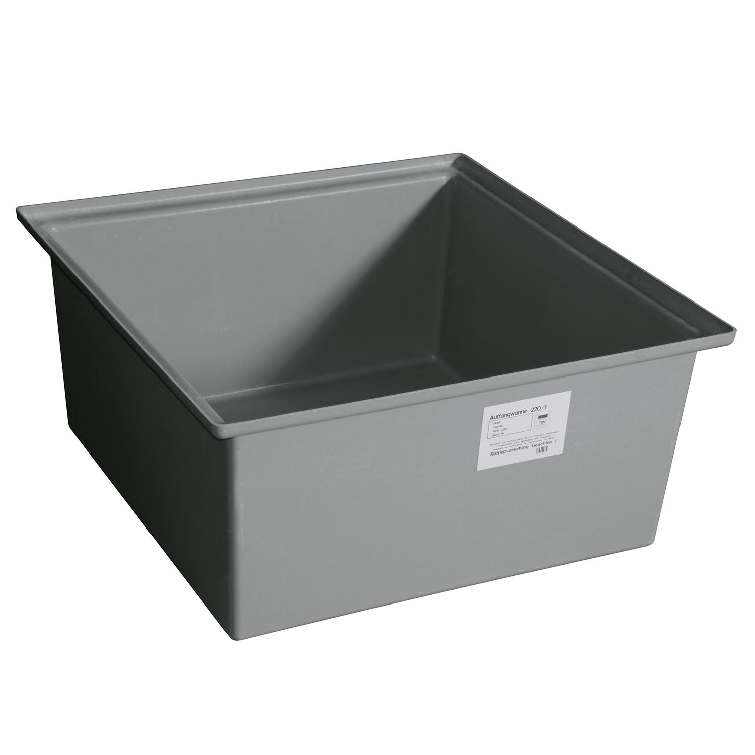 Auffangwanne aus GFK für 1 x 200 l Fässer, Volumen 220 l, ohne Stellebene, ohne Füße, ohne Zulassung