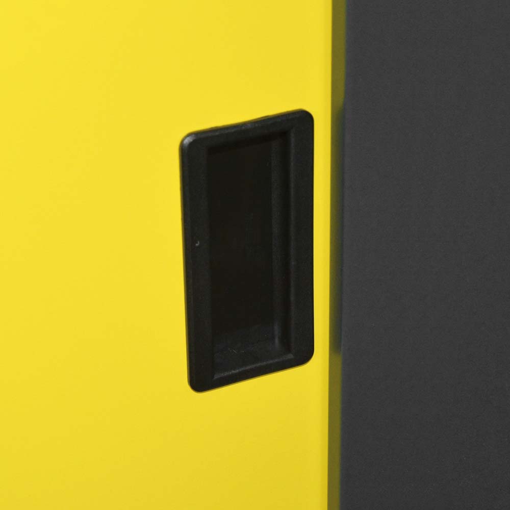 Chemikalienschrank, Schiebetür, 2 Bodenwannen, 6 Fachböden, 1500x500x1950mm