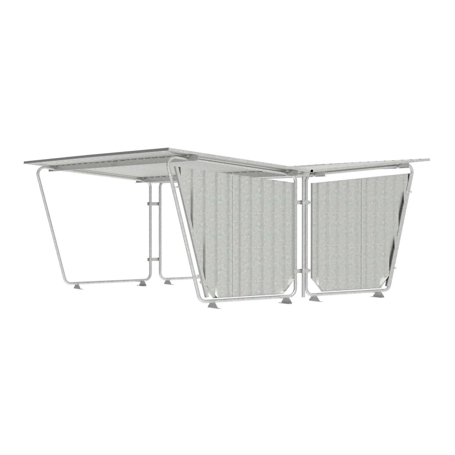 Seitenwand für Fahrradüberdachung D 570 aus Trapezblech, verzinkt, rechte Seite