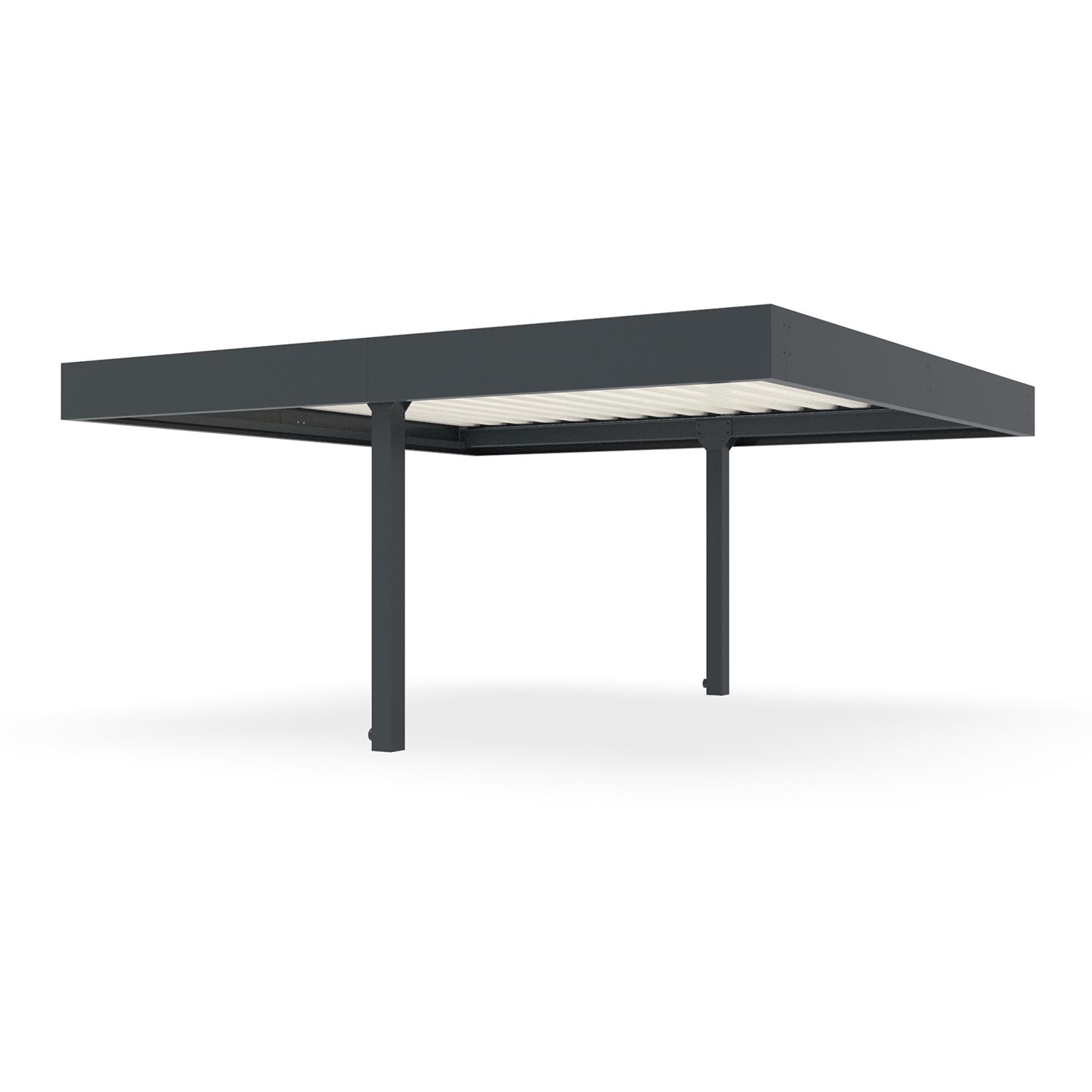 Fahrradüberdachung D 578, Konstruktion und Dachblenden farbbeschichtet, Breite 4900 mm, doppelseitig, Grundeinheit