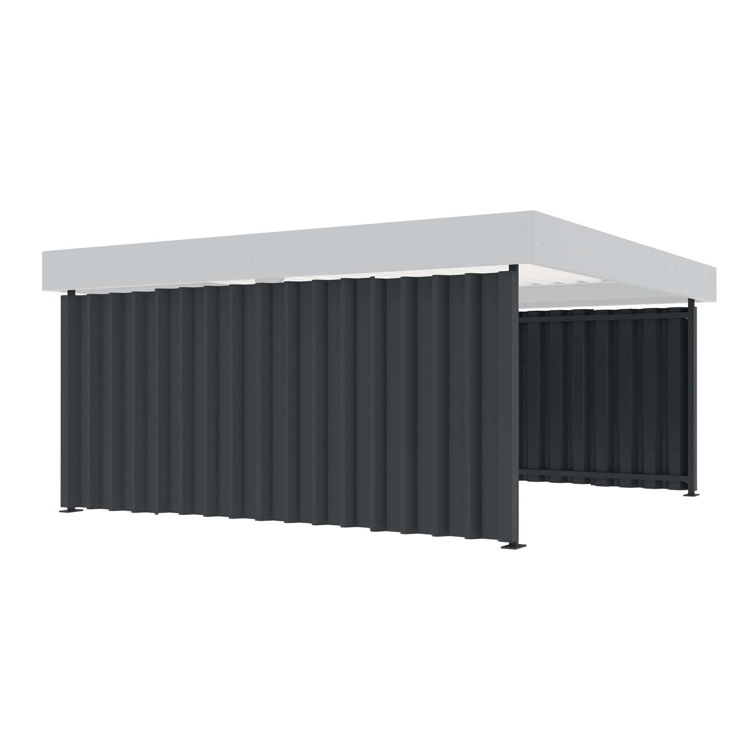 Seitenwand für Fahrradüberdachung D 578 aus Trapezblech, farbbeschichtet, rechte Seite