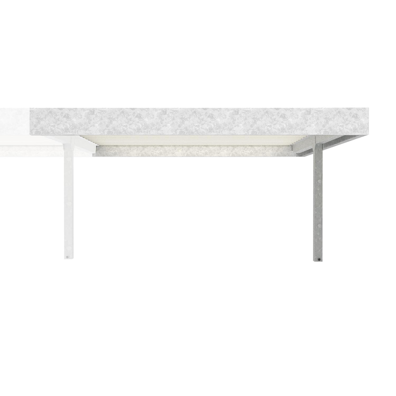 Fahrradüberdachung D 578, Konstruktion und Dachblenden verzinkt, doppelseitig, Anbaueinheit