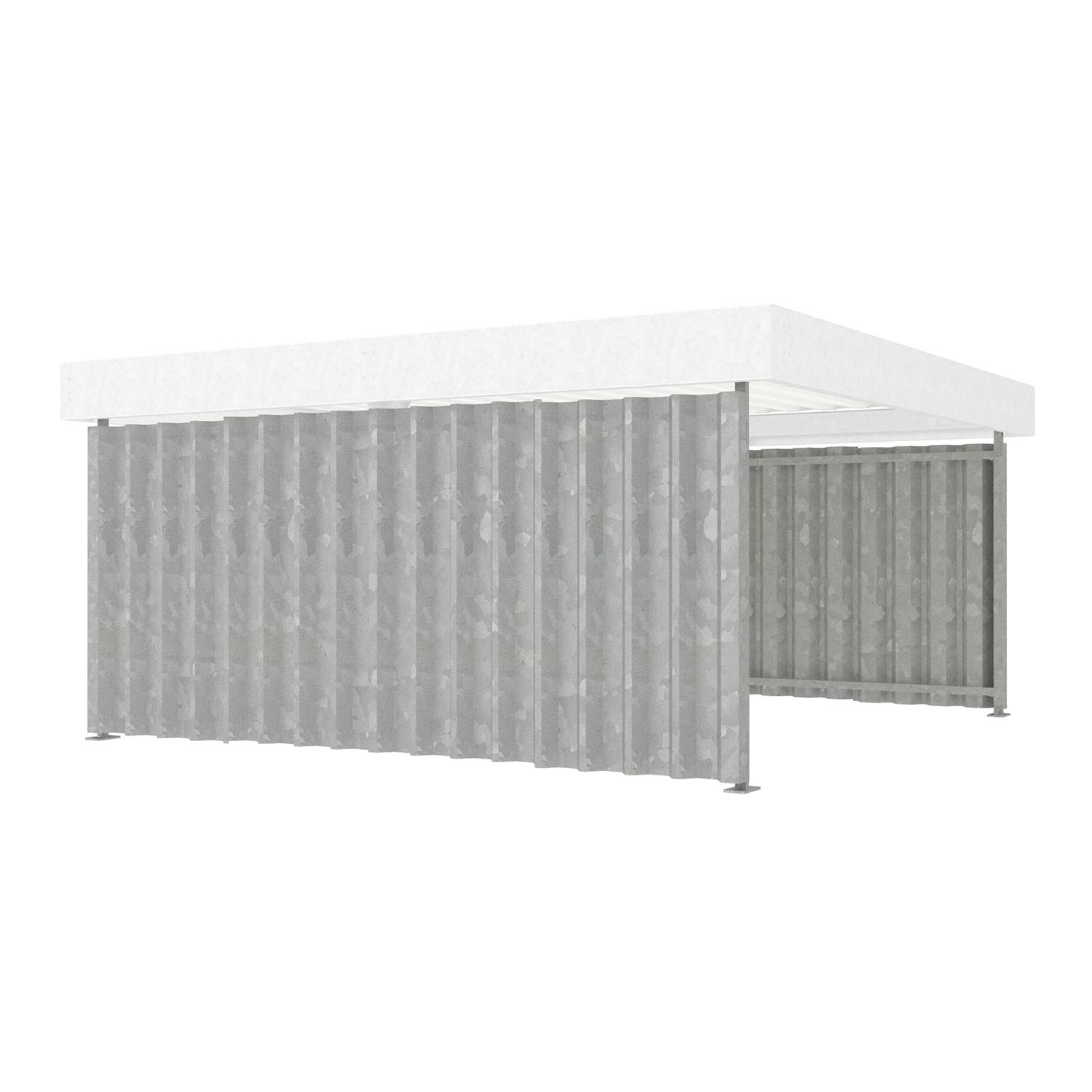 Seitenwand für Fahrradüberdachung D 578 aus Trapezblech, verzinkt, rechte Seite