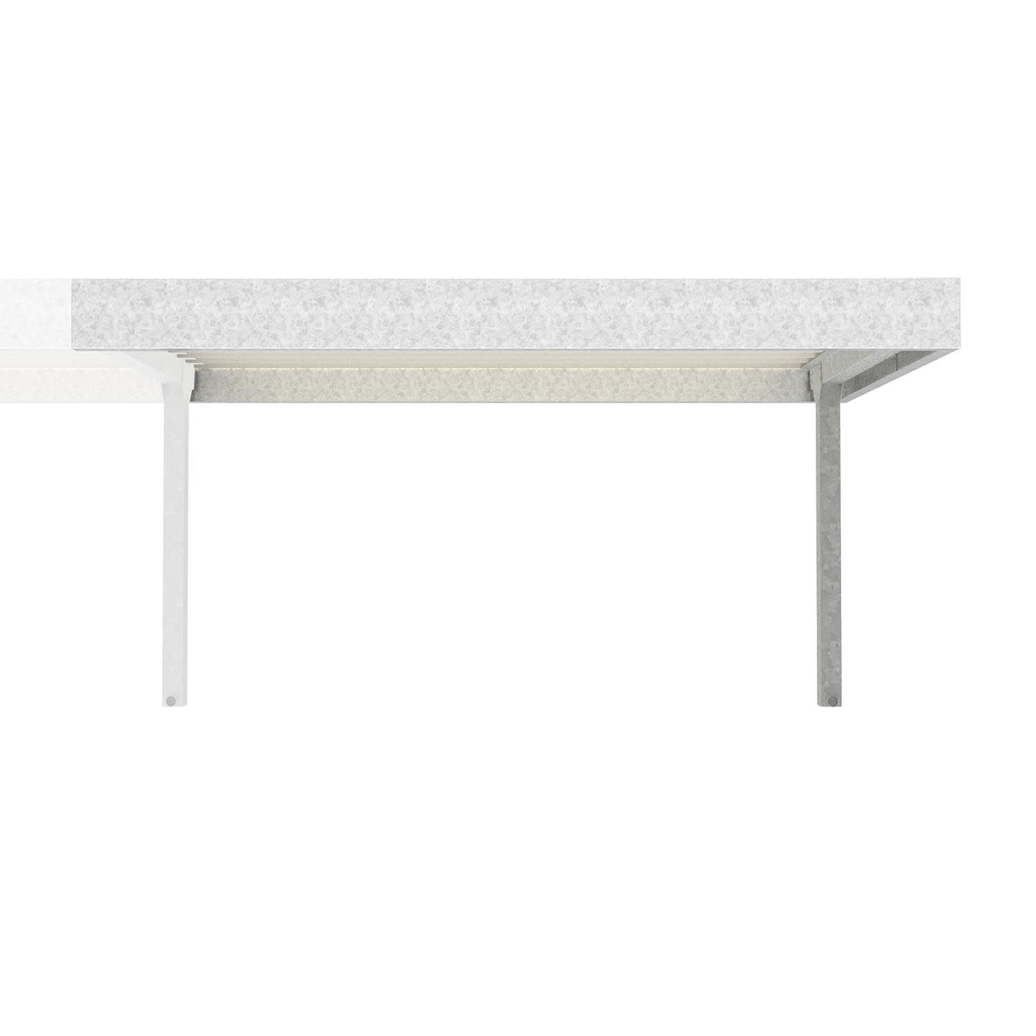 Fahrradüberdachung D 579, Konstruktion und Dachblenden verzinkt, Anbaueinheit