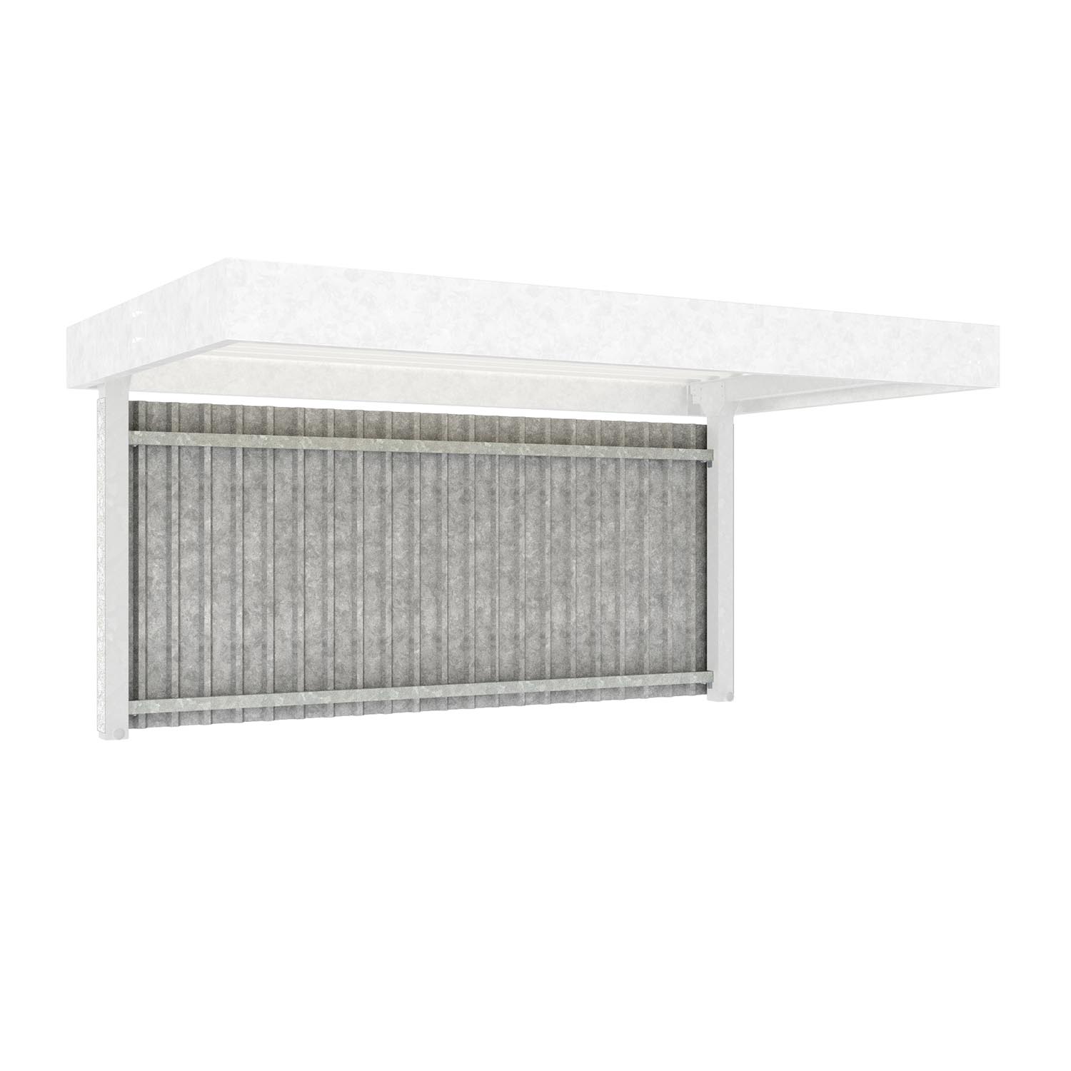 Rückwand für Fahrradüberdachung D 579, aus Trapezblech, verzinkt