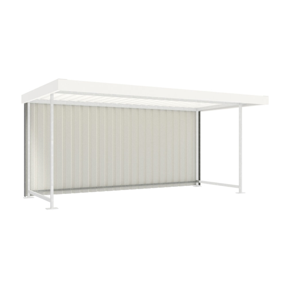 D 582 Fahrradüberdachung, Rückwand D 582 Fahrradüberdachung, einseitig Produktbild D 582 Fahrradüberdachung, Rückwand