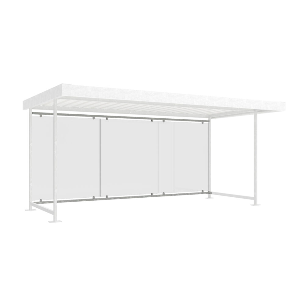 D 582 Fahrradüberdachung, Rückwand D 582 Fahrradüberdachung, einseitig Produktbild D 582 Fahrradüberdachung, Rückwand