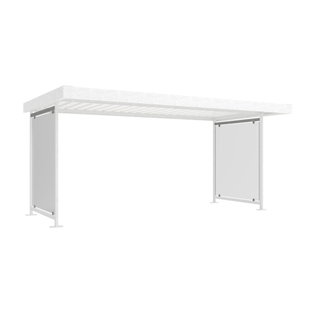 D 582 Fahrradüberdachung, Seitenwand D 582 Fahrradüberdachung, einseitig Produktbild D 582 Fahrradüberdachung, Seitenwand