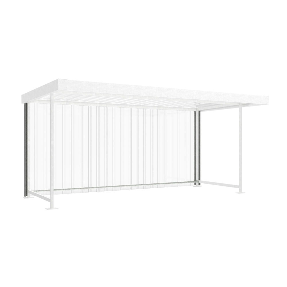 D 582 Fahrradüberdachung, Rückwand D 582 Fahrradüberdachung, einseitig Produktbild D 582 Fahrradüberdachung, Rückwand