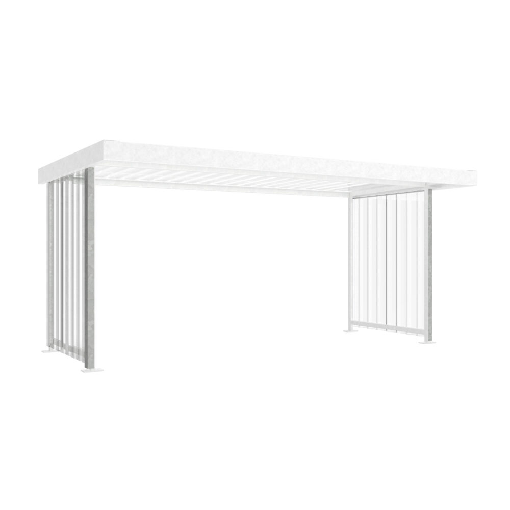 D 582 Fahrradüberdachung, Seitenwand D 582 Fahrradüberdachung, einseitig Produktbild D 582 Fahrradüberdachung, Seitenwand