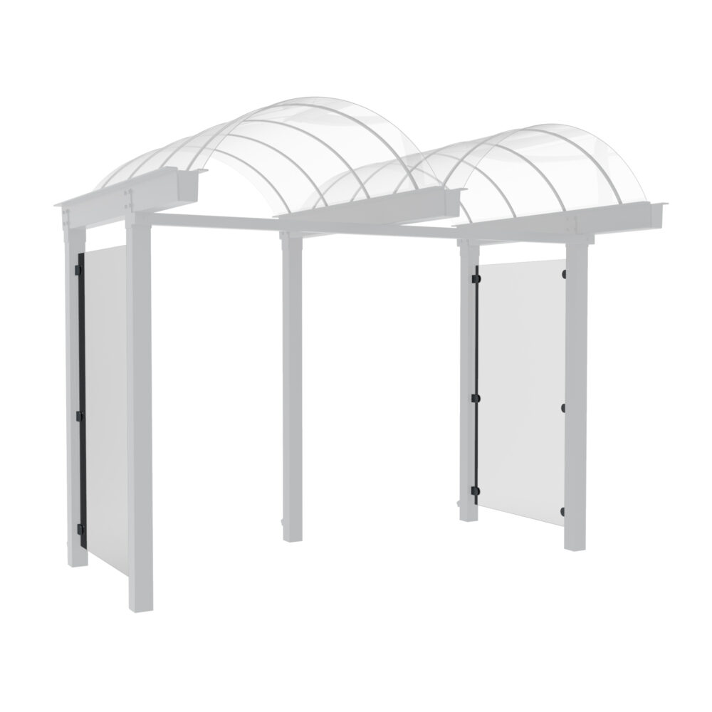 Seitenwand für D 589 Wartehalle (Dachtiefen 2,00 m / 2,25 m) D 589 Wartehalle, einseitig Produktbild D 589 Wartehalle, Seitenwand (Dachtiefen 2,00 m / 2,25 m)