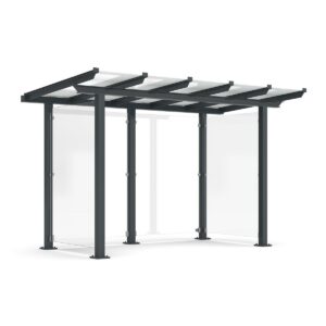 Fahrradüberdachung und Personenunterstand D 720 aus Stahl, einseitig Fahrradüberdachung und Personenunterstand D 720 aus Stahl, einseitig