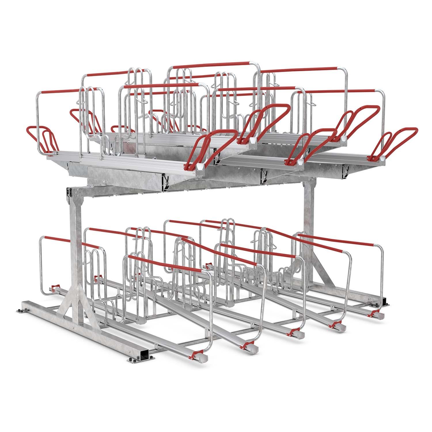 Doppelstockparker für Fahrräder bis 55 mm Reifenbreite, doppelseitig