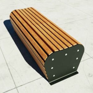 Sitzbank Parkbank Hockerbank ErgoSeat, Sitzfläche aus Holz, farbbeschichteter Stahl, 3-Sitzer Sitzbank Parkbank Hockerbank ErgoSeat, Sitzfläche aus Holz, farbbeschichteter Stahl, 3-Sitzer