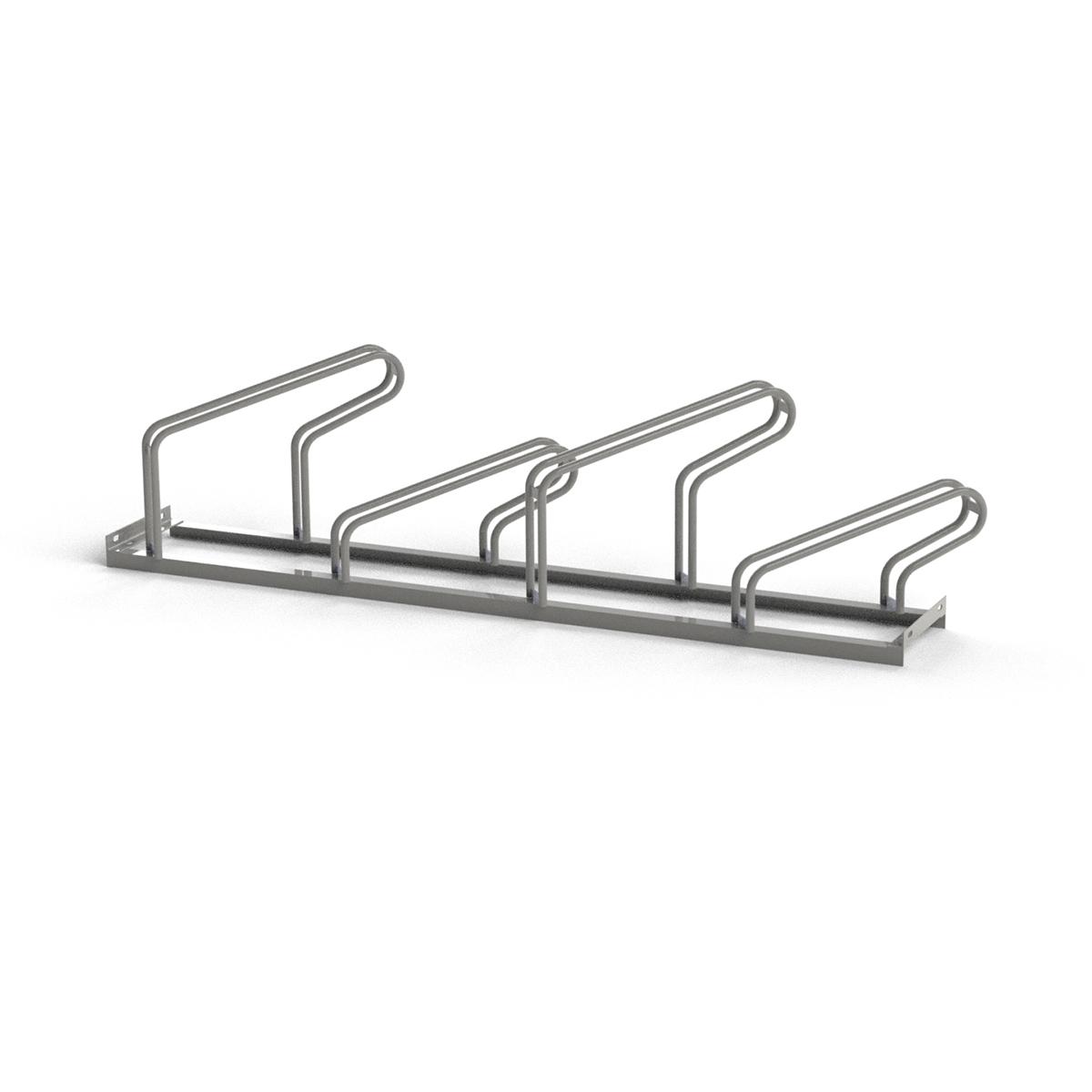 Fahrradparker Fahrrad-Reihenständer für Mountainbikes, einseitig/schräg, 4 Radstände