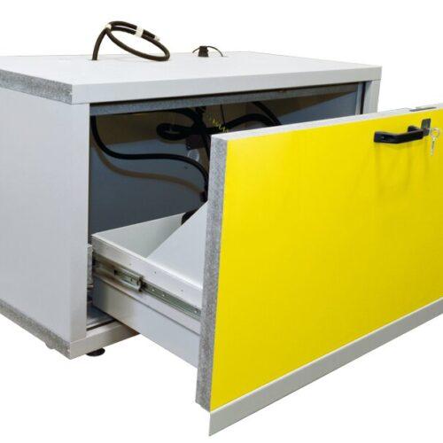 F90 Sicherheitsschrank für Lithium-Akkus, 1 Auszug Breite 1100 mm, Höhe 630 mm