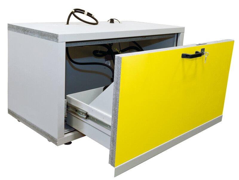 F90 Sicherheitsschrank für Lithium-Akkus, 1 Auszug Breite 1100 mm, Höhe 630 mm