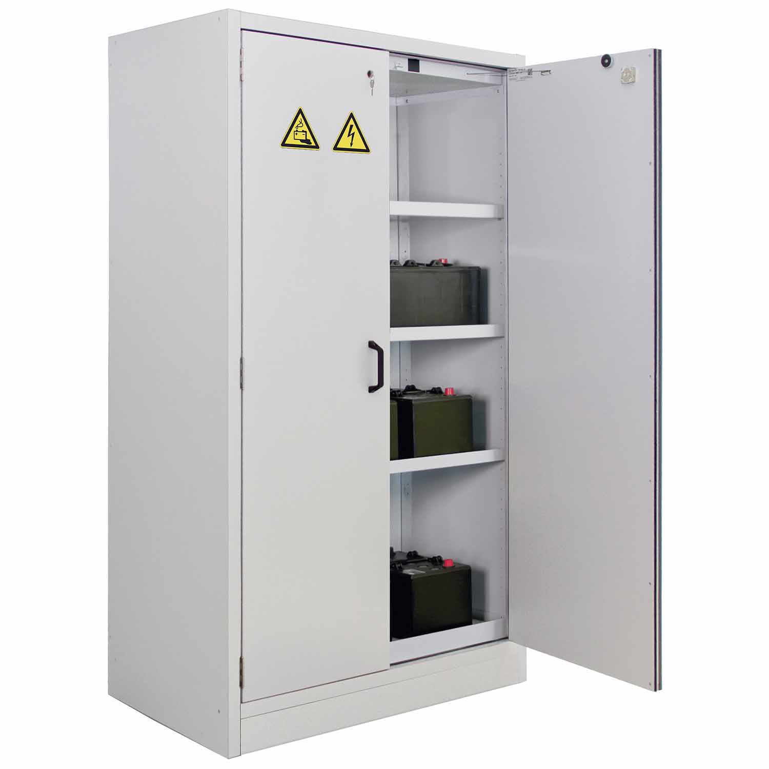 F90 Sicherheitsschrank für Lithium-Akkus, 1 Auszug Breite 1100 mm, Höhe 630 mm