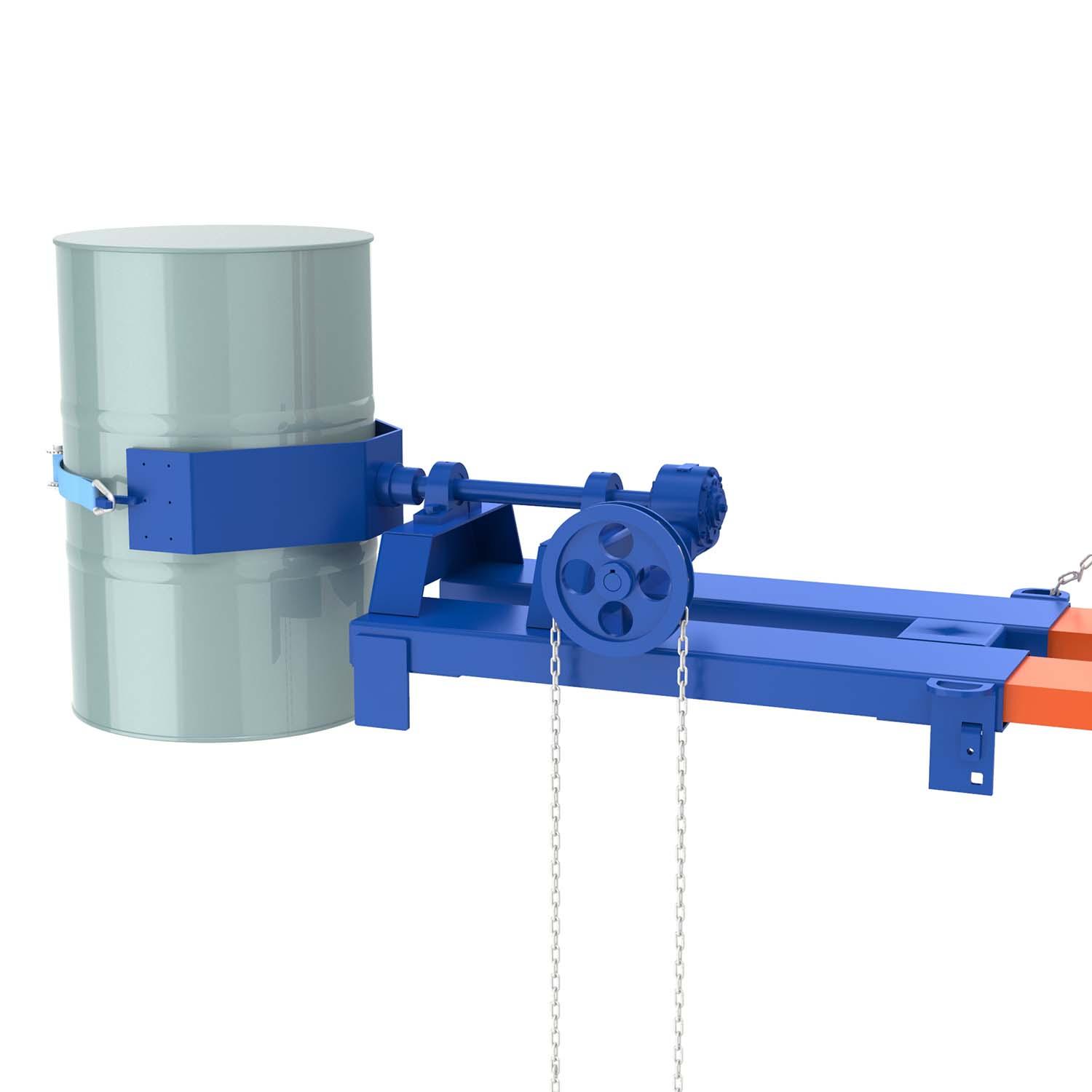 Fasswender aus Stahl für 200 l Fässer, Anbaugerät für Elektro-Hochhubwagen