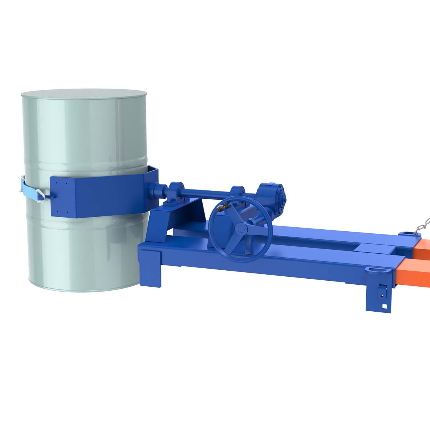 Fasswender aus Stahl für 200 l Fässer, Anbaugerät für Elektro-Hochhubwagen