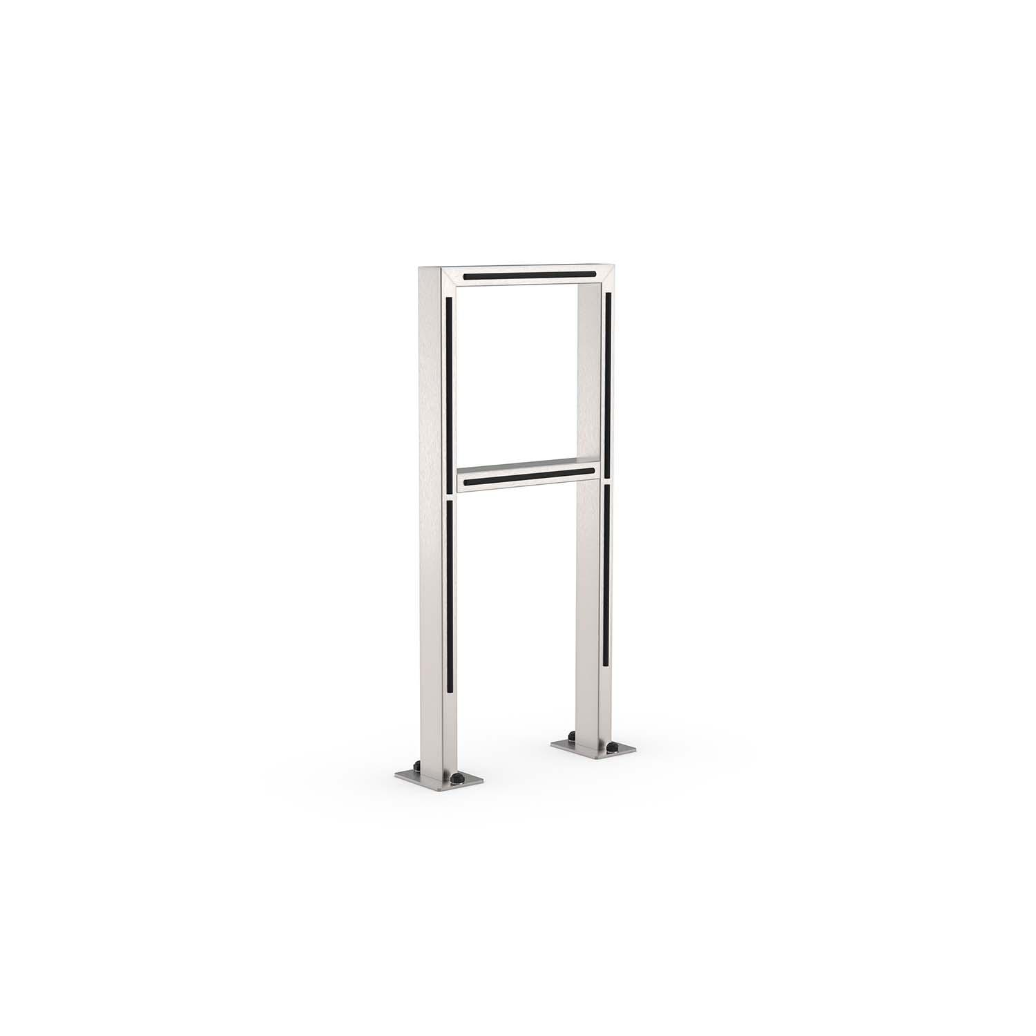 Fahrradanlehnbügel 9331 E mit Knierohr, mit integrierten Silikonschläuchen