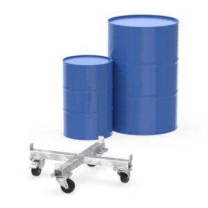 Fassroller aus Stahl, verzinkt, für 200 l Fässer